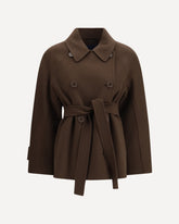 Double-breasted short Coat - BROWN | Base Blu