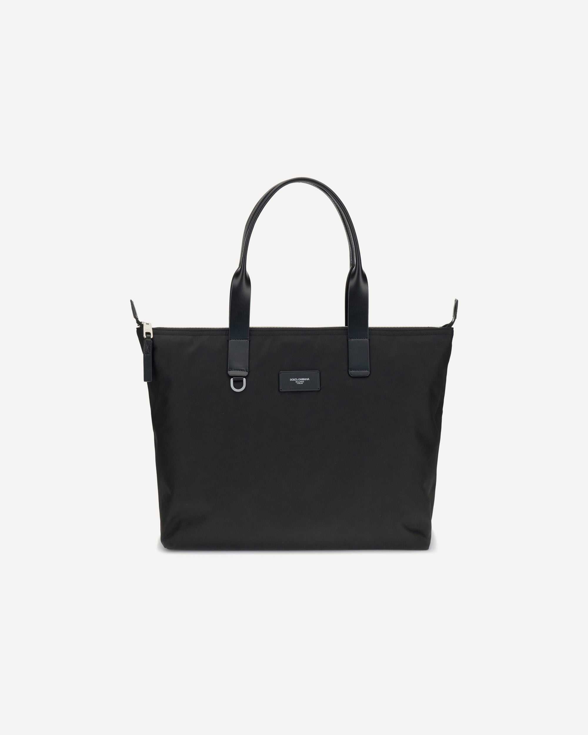 DOLCE & GABBANA Medium Tote Bag crocodile print BLACK | Base Blu