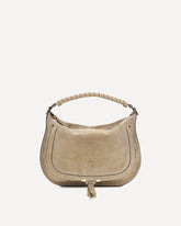 Marcie suede leather Shoulder Bag - BEIGE | Base Blu