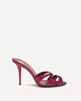 Sandali mules Chandelle in crêpe satin - BORDEAUX | Base Blu