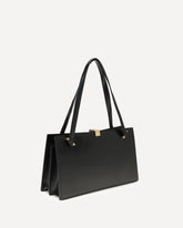 Severine Shoulder Bag in leather - BLACK | Base Blu