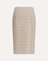 Checked Cotton Poplin Pencil Skirt - MULTICOLOUR | Base Blu