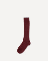 Cashmere ribbed Socks - BORDEAUX | Base Blu
