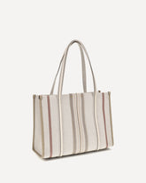 Woody Loop canvas Tote Bag - BEIGE | Base Blu