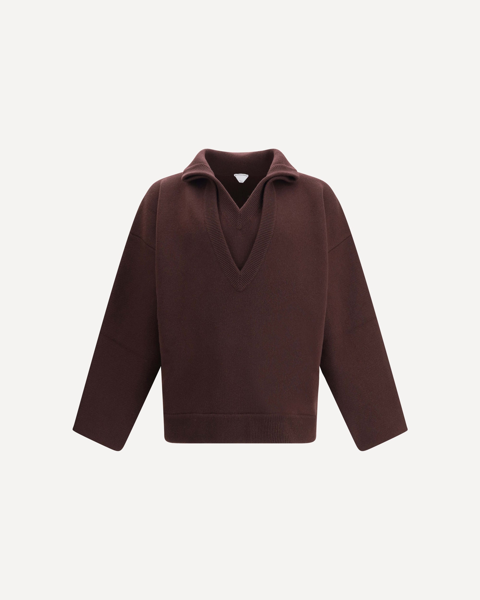 【non＊ 】BOTTEGA VENETA ニットポロ BOTTEGA VENETA Wool polo Sweater BROWN | Base Blu