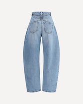 Rounded denim Trousers - LIGHT BLUE | Base Blu