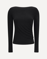 Long-sleeve ruched Top - BLACK | Base Blu