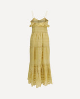 Paule long ruffled Dress - BEIGE | Base Blu