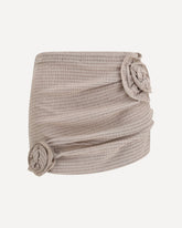 Mini Skirt with floral appliqués - BROWN | Base Blu