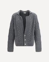 Cardigan in maglia con bottoni - GRIGIO | Base Blu