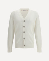 Ribbed Cardigan - WHITE | Base Blu