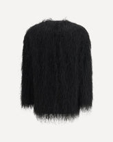 Filippo fringed Coat - BLACK | Base Blu