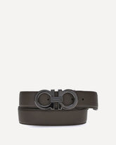 Cintura reversibile Gancini - MARRONE | Base Blu