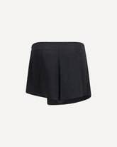 Satin mini Skirt-Shorts with logo trim - BLACK | Base Blu