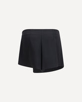 Satin mini Skirt-Shorts with logo trim - BLACK | Base Blu