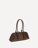 Large Bowling Baguette Shoulder Bag - BROWN | Base Blu