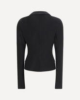 Single-breasted Jacket in stretch wool canvas - BLACK | Base Blu
