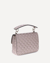 Medium Rockstud Spike Shoulder Bag - PINK | Base Blu