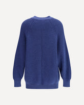Bomber Sweater with an hook-and-eye closure - BLUE | Base Blu