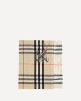 Sciarpa ampia in cashmere Check con EKD a punto croce - BEIGE | Base Blu