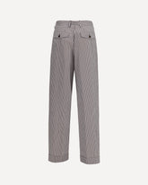 Pantalone plissé a righe - MARRONE | Base Blu