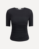 Pleated T-Shirt - BLACK | Base Blu