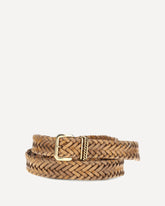 Braided leather Belt - BEIGE | Base Blu