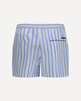 Striped poplin Bermuda Shorts - LIGHT BLUE | Base Blu