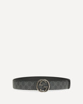 Reversible Belt with GG Cross buckle - BLACK | Base Blu