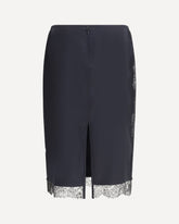 Satin Skirt with lace details - BLACK | Base Blu