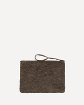 Pouch Ampy in rafia  - MARRONE | Base Blu
