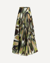 Onde print long Skirt - KHAKI  | Base Blu