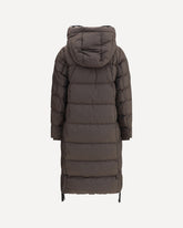 Panda long hooded Down Jacket - BROWN | Base Blu