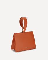 Rigid leather Handbag - ORANGE | Base Blu