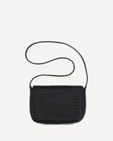 Woven leather Shoulder Bag - BLACK | Base Blu