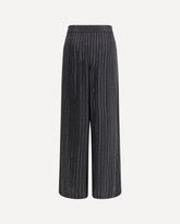 Wide-leg silk Pants with strass - BLACK | Base Blu