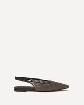 Ballerine slingback con Precious Net Embroidery - MARRONE | Base Blu