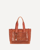 East-West Summer Banana raffia Tote Bag - RED | Base Blu