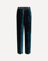 Moiré velvet tuxedo Pants - GREEN | Base Blu