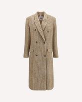 Pilda Herringbone wool-blend Coat - BEIGE | Base Blu
