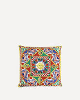 Cuscino in canvas Carretto Siciliano - MULTICOLORE | Base Blu