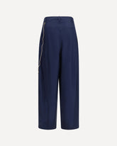 Pantalone Phebe pantaloni a gamba larga con catena - BLU | Base Blu
