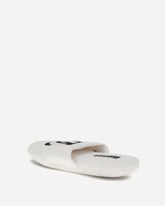 Embroidered cotton terry Slippers - WHITE | Base Blu