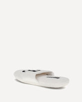 Ciabattine ricamate in spugna di cotone - BIANCO | Base Blu