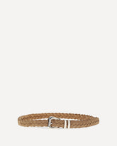 Leather woven Belt - BEIGE | Base Blu