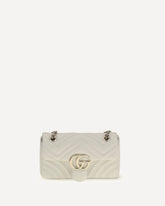Borsa a Spalla piccola GG Marmont  - BIANCO | Base Blu