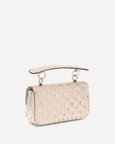 Small Leather Rockstud Spike Handbag - PINK | Base Blu