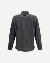 Pinstripe wool Shirt - GREY | Base Blu