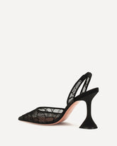 Holli lace Slingback Sandals - BLACK | Base Blu