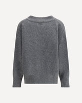 V-Neck Jumper in Wool and Cashmere - GREY | Base Blu